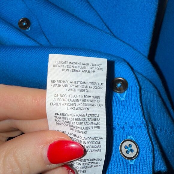 Boden Catriona Cotton Cardigan Sweater - Light Blue M - Picture 7 of 8